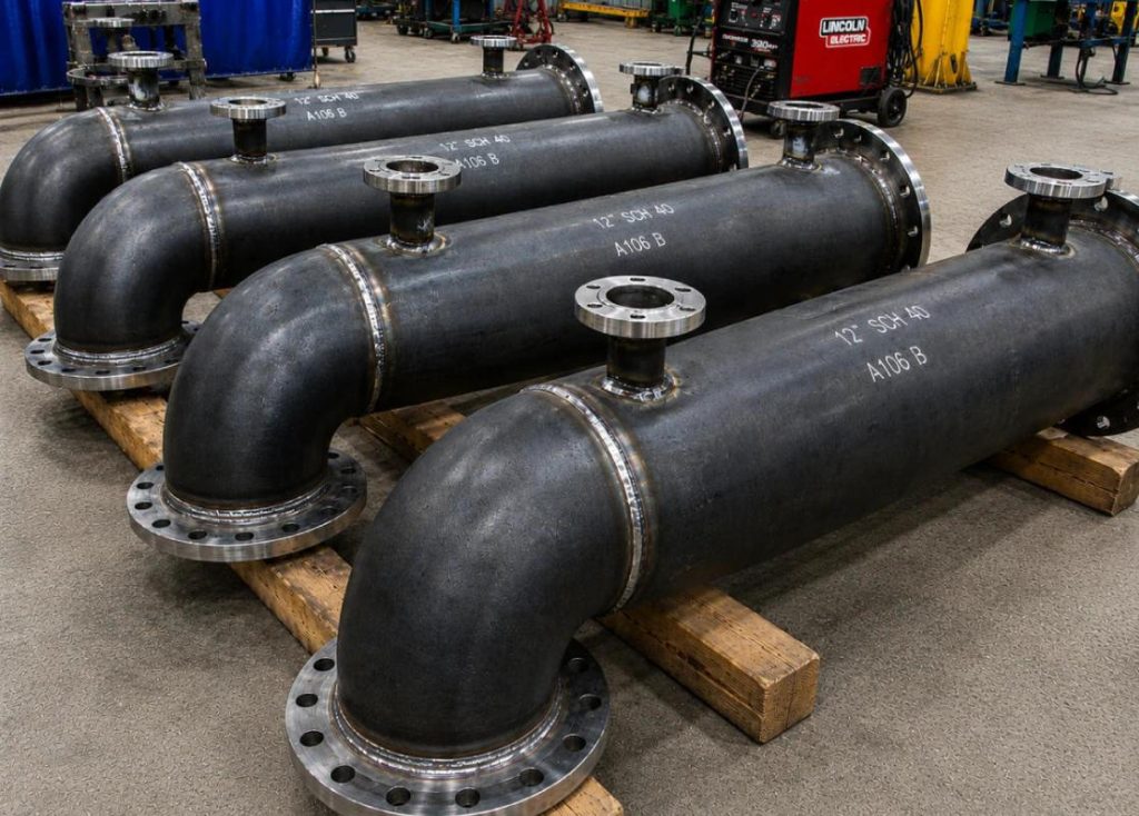 Industrial pipe fittings manufactured at partner factory