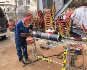 Pipeline welding work on gas project site